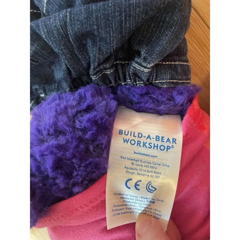 Disney Descendants Build A Bear Workshop Mal Bear W/ Tags Purple With LA Outfit